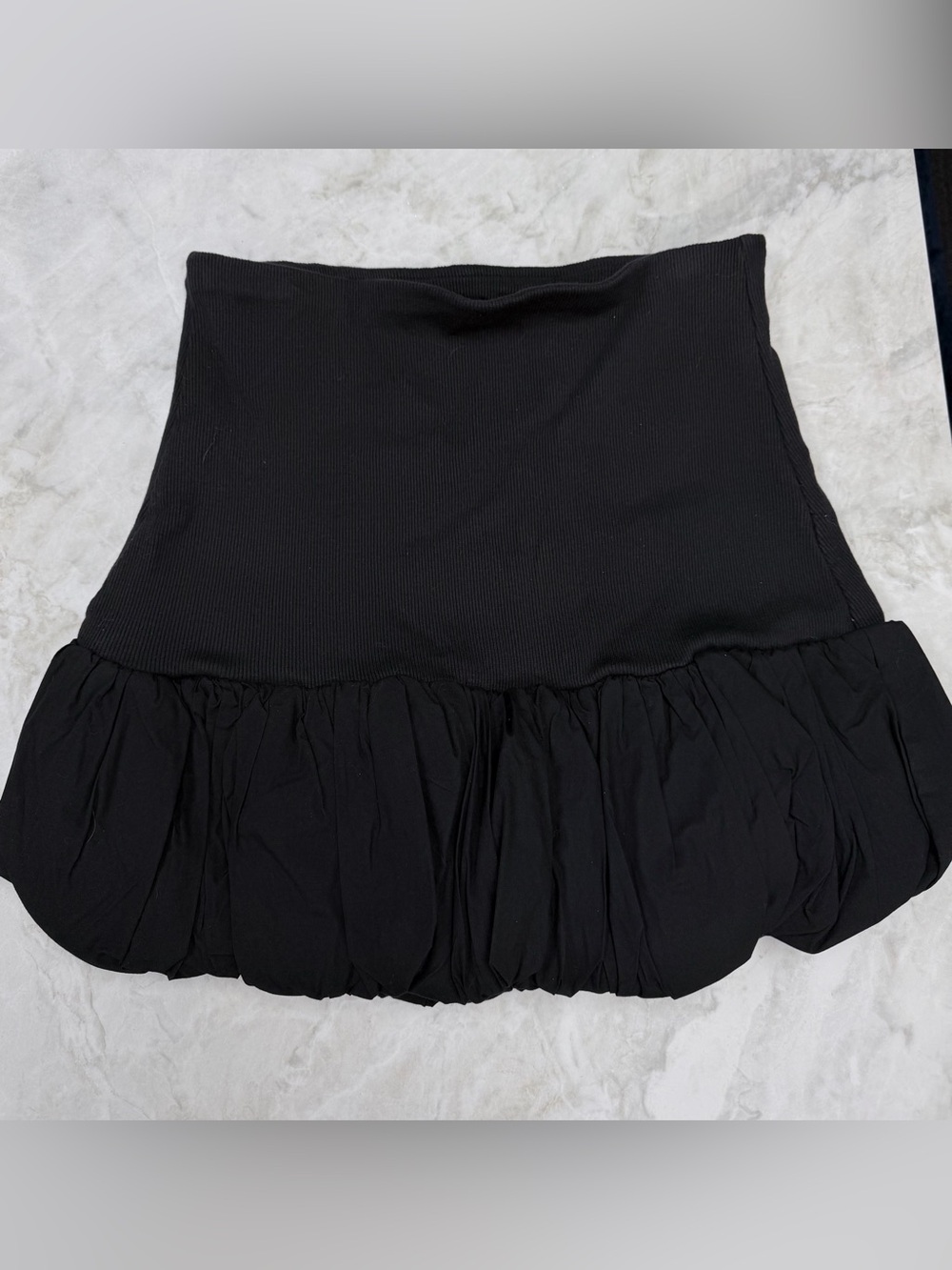 Anthropologie Black Bubble-Hem Women's Skirt M NWOT